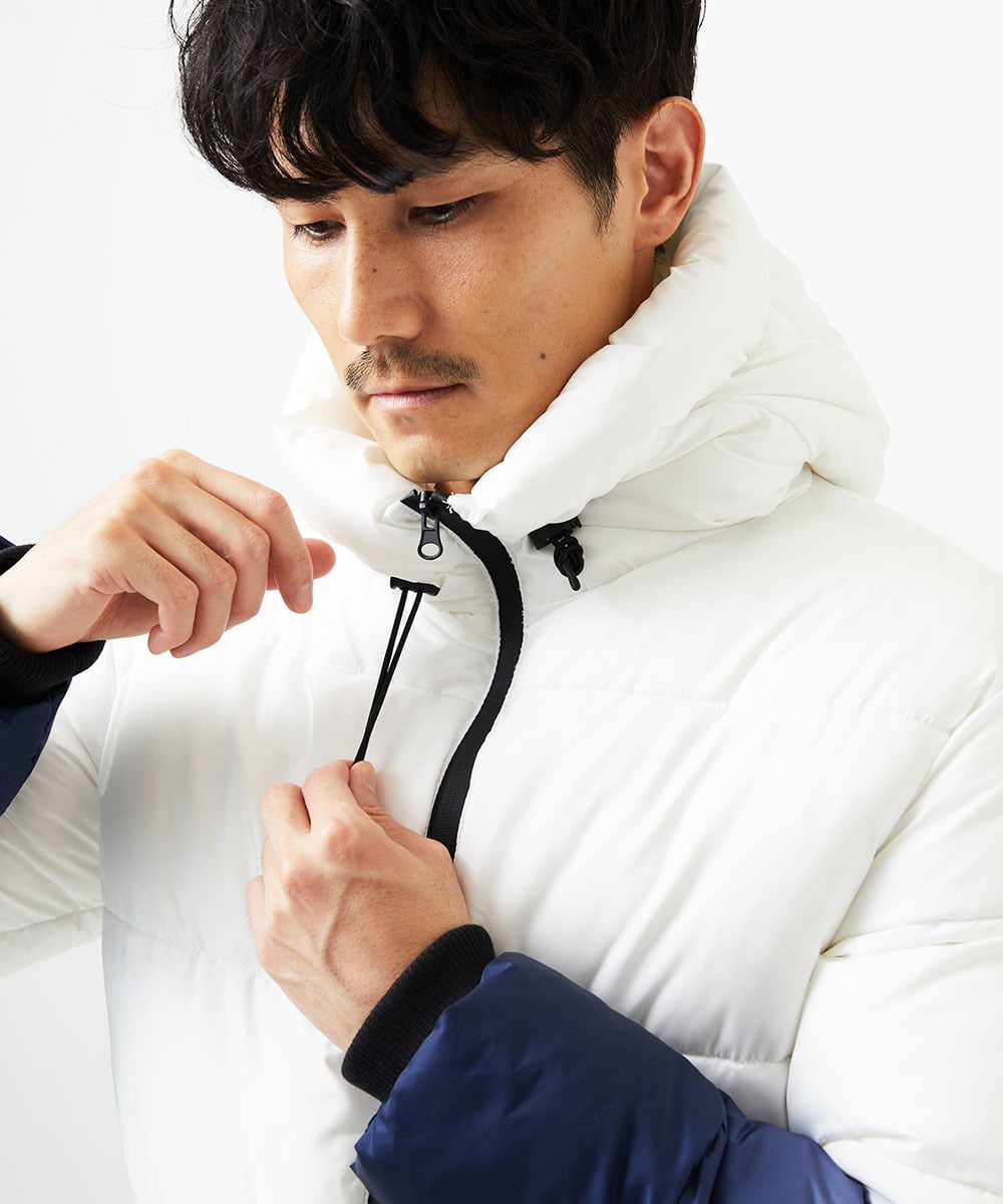 MKJAC80150 MK MICHEL KLEIN HOMME(MKミッシェルクランオム) フード中綿ブルゾン / グラデーション ブルー