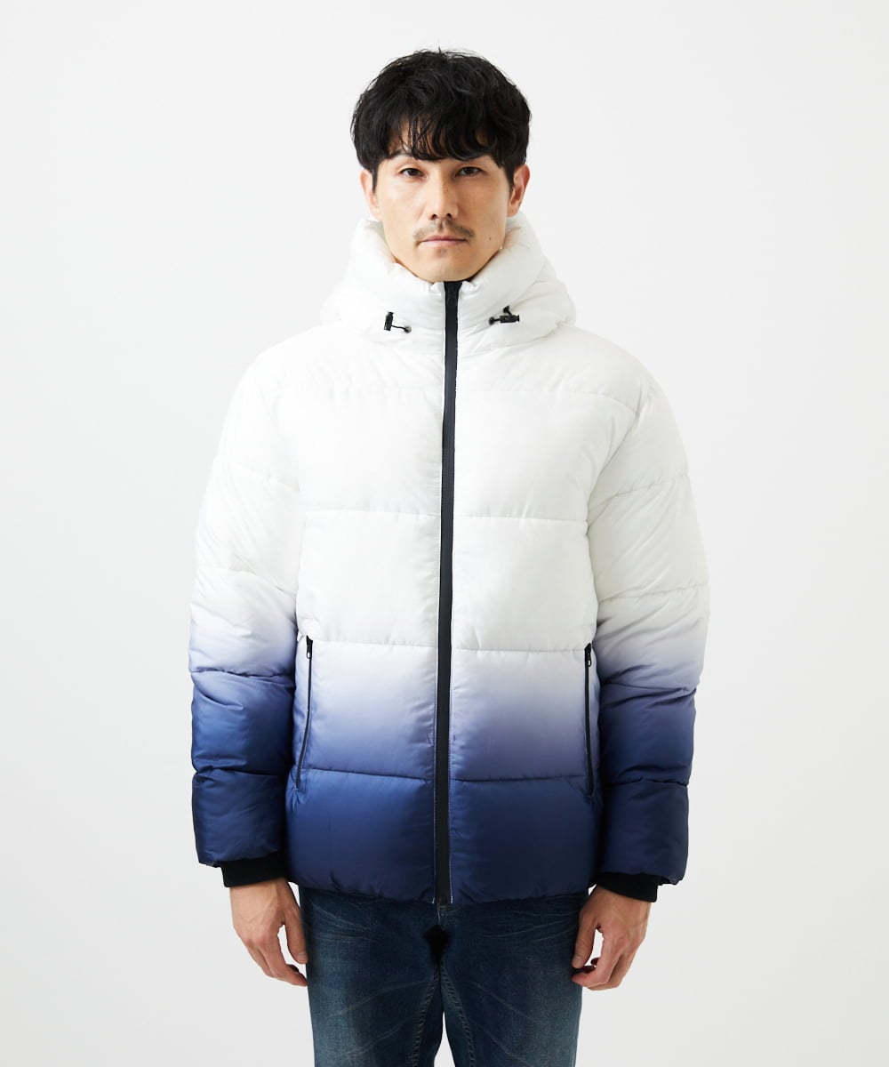 MKJAC80150 MK MICHEL KLEIN HOMME(MKミッシェルクランオム) 【ゆったりサイズ】フード中綿グラデーションブルゾン ブルー