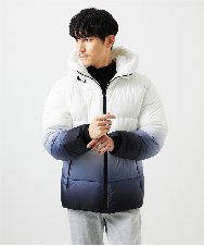 MKJAC80150 MK MICHEL KLEIN HOMME(MKミッシェルクランオム) 【ゆったりサイズ】フード中綿グラデーションブルゾン ブラック