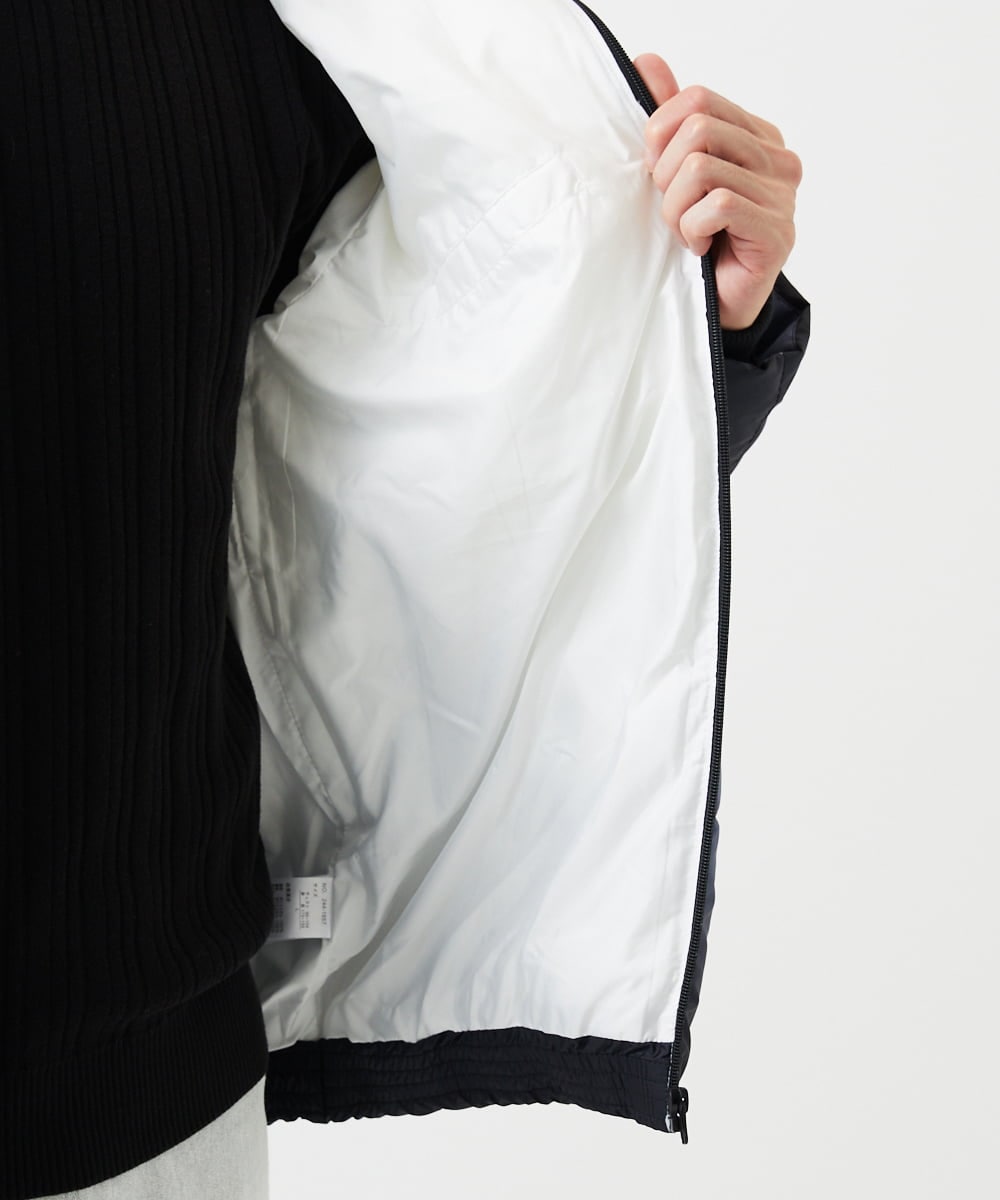 MKJAC80150 MK MICHEL KLEIN HOMME(MKミッシェルクランオム) 【ゆったりサイズ】フード中綿グラデーションブルゾン ブラック