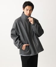 MKJAC86150 MK MICHEL KLEIN HOMME(MKミッシェルクランオム) 【限定展開】ジップアップジャケット/ジャージメルトン ダークグレー