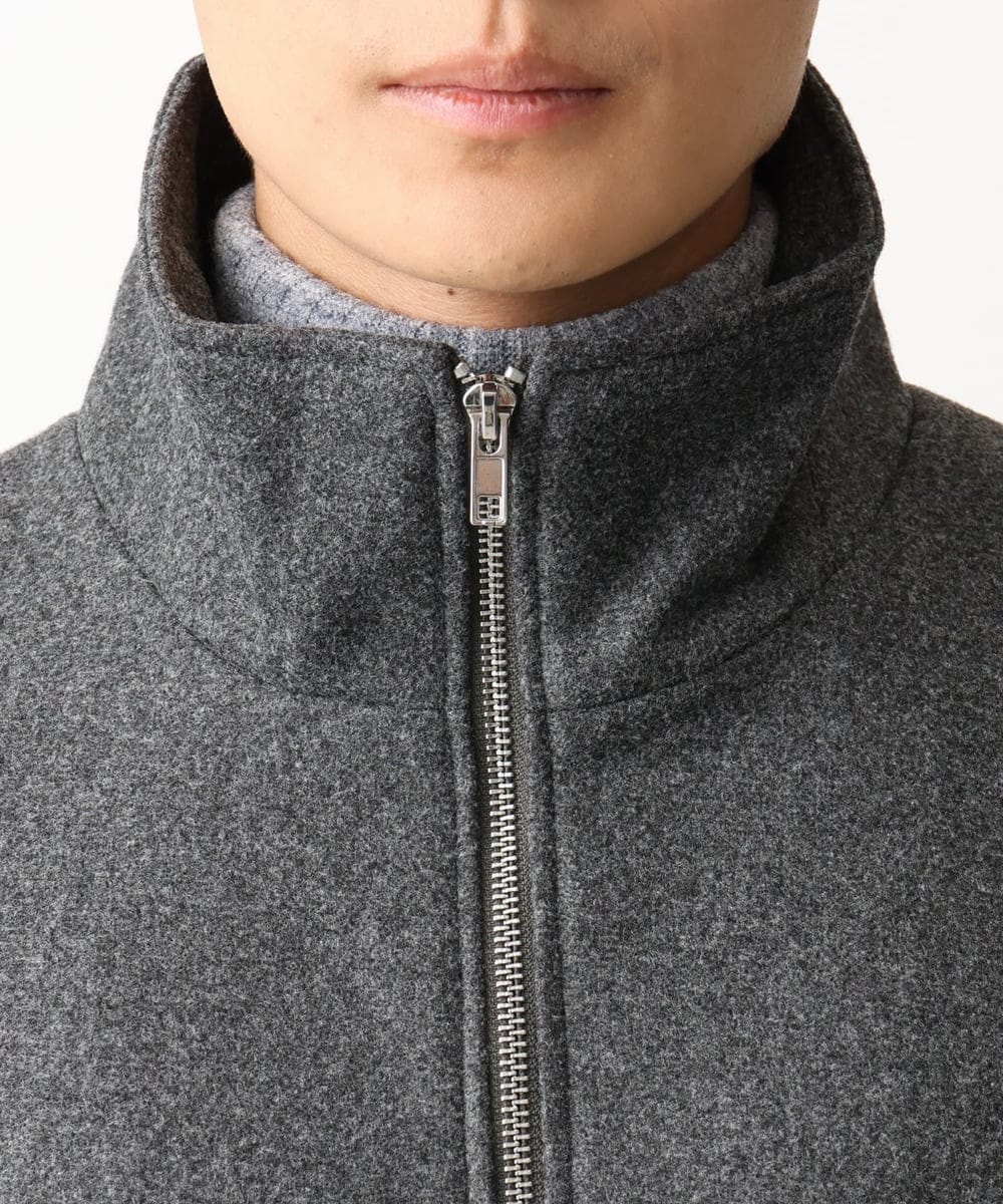 MKJAC86150 MK MICHEL KLEIN HOMME(MKミッシェルクランオム) 【限定展開】ジップアップジャケット/ジャージメルトン ダークグレー