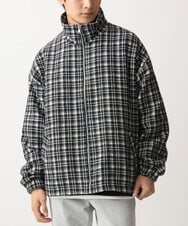 MKJAC87150 MK MICHEL KLEIN HOMME(MKミッシェルクランオム) 【限定展開】ジップアップチェックジャケット/ジャージメルトン ゴールド