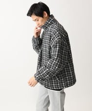 MKJAC87150 MK MICHEL KLEIN HOMME(MKミッシェルクランオム) 【限定展開】ジップアップチェックジャケット/ジャージメルトン ゴールド