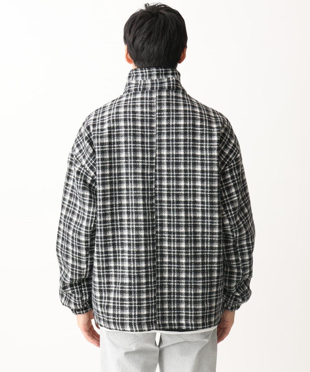 MKJAC87150 MK MICHEL KLEIN HOMME(MKミッシェルクランオム) 【限定展開】ジップアップチェックジャケット/ジャージメルトン ゴールド