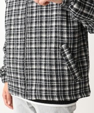 MKJAC87150 MK MICHEL KLEIN HOMME(MKミッシェルクランオム) 【限定展開】ジップアップチェックジャケット/ジャージメルトン ゴールド