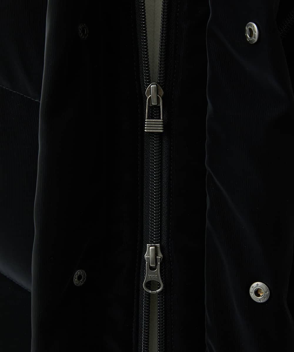 MKJAD22450 MK MICHEL KLEIN HOMME(MKミッシェルクランオム) 【フード着脱可能】TECベロアストレッチ ダウンブルゾン ブラック