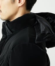MKJAD22450 MK MICHEL KLEIN HOMME(MKミッシェルクランオム) 【フード着脱可能】TECベロアストレッチ ダウンブルゾン ブラック