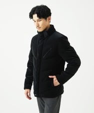MKJAD22450 MK MICHEL KLEIN HOMME(MKミッシェルクランオム) 【フード着脱可能】TECベロアストレッチ ダウンブルゾン ブラック