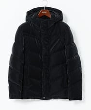MKJAD22450 MK MICHEL KLEIN HOMME(MKミッシェルクランオム) 【フード着脱可能】TECベロアストレッチ ダウンブルゾン ブラック