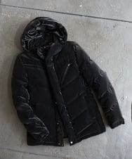 MKJAD22450 MK MICHEL KLEIN HOMME(MKミッシェルクランオム) 【フード着脱可能】TECベロアストレッチ ダウンブルゾン ブラック