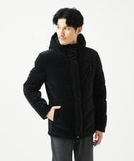 MKJAD22450 MK MICHEL KLEIN HOMME(MKミッシェルクランオム) 【フード着脱可能】TECベロアストレッチ ダウンブルゾン ブラック