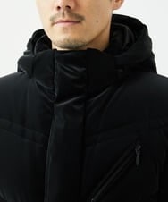 MKJAD22450 MK MICHEL KLEIN HOMME(MKミッシェルクランオム) 【フード着脱可能】TECベロアストレッチ ダウンブルゾン ブラック