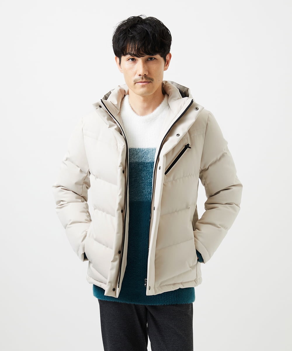 MKJAD23310 MK MICHEL KLEIN HOMME(MKミッシェルクランオム) 【撥水/防風/リサイクル素材】LANATEC ECO ツイルダウンブルゾン アイボリー