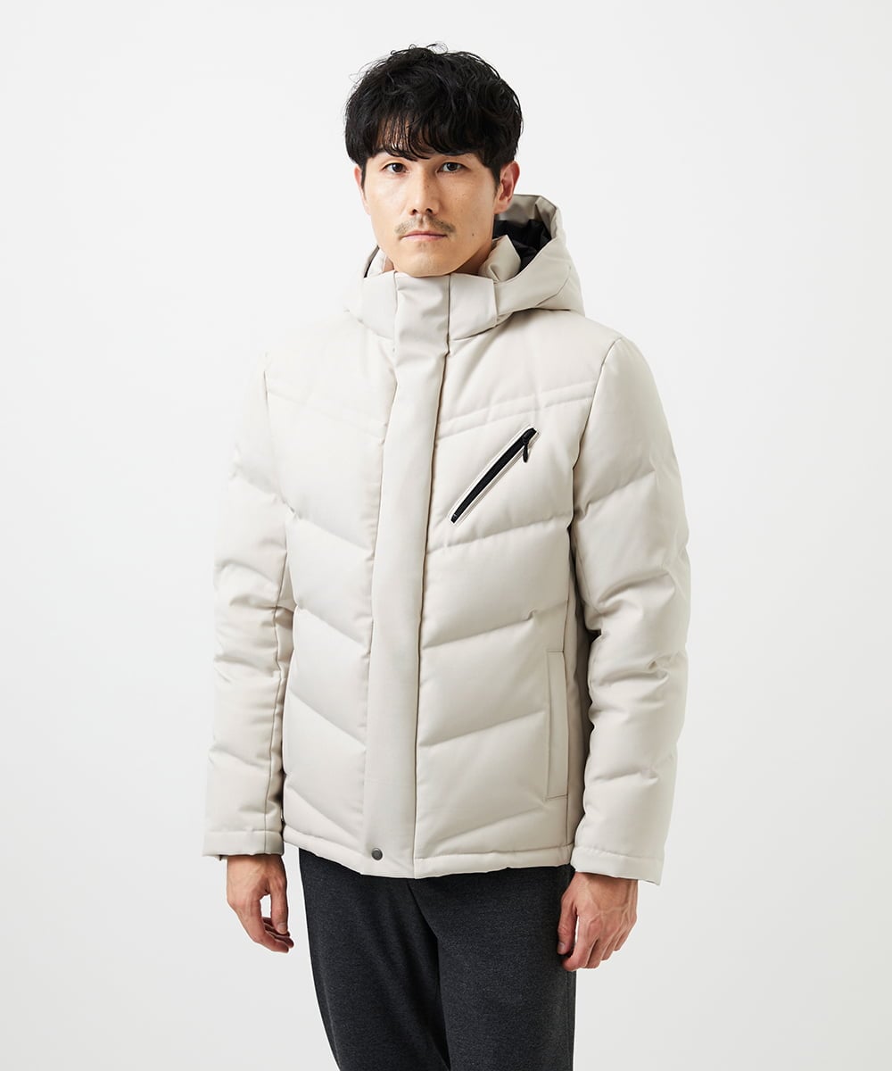MKJAD23310 MK MICHEL KLEIN HOMME(MKミッシェルクランオム) 【撥水/防風/リサイクル素材】LANATEC ECO ツイルダウンブルゾン アイボリー