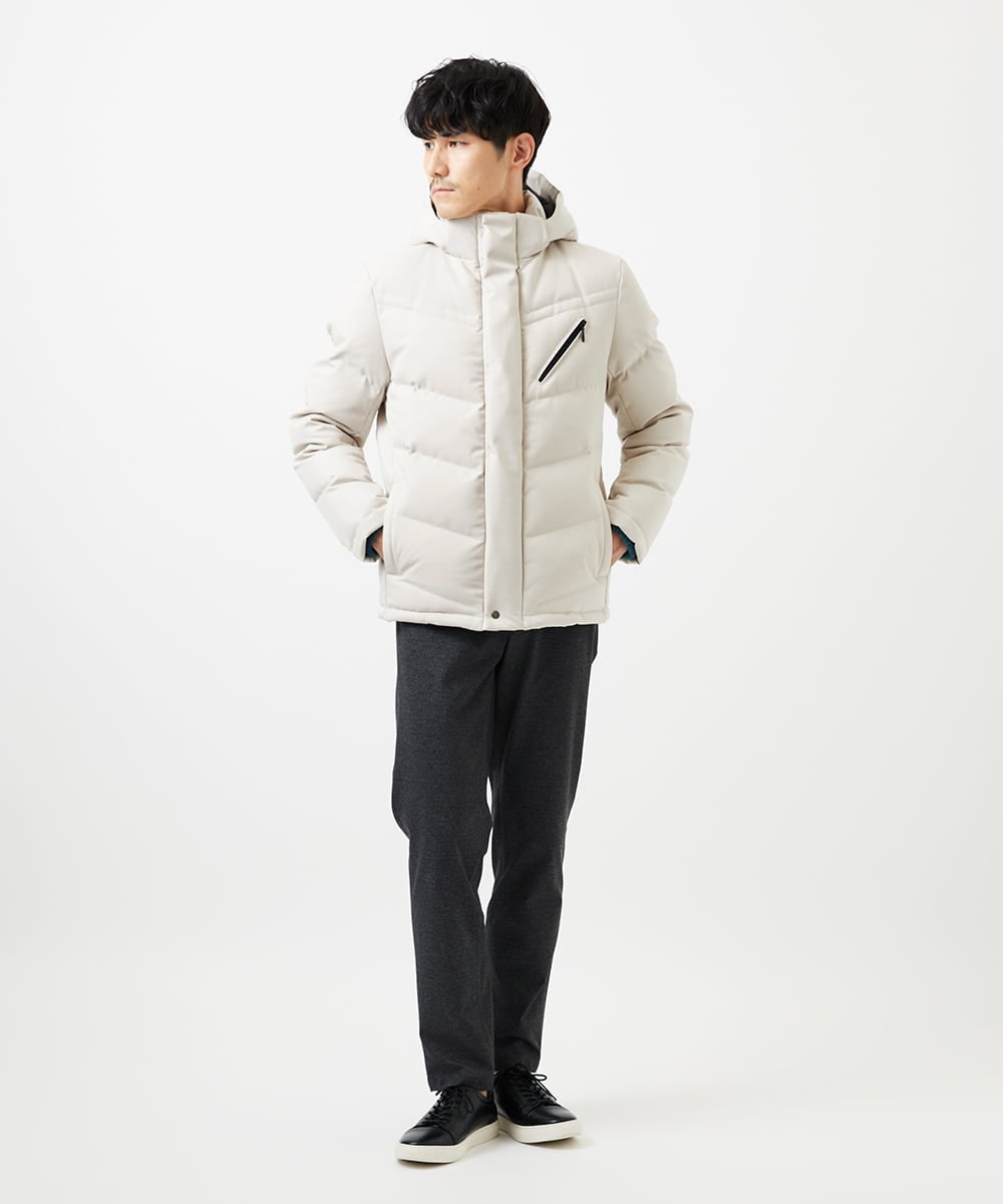 MKJAD23310 MK MICHEL KLEIN HOMME(MKミッシェルクランオム) 【撥水/防風/リサイクル素材】LANATEC ECO ツイルダウンブルゾン アイボリー
