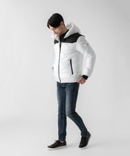 MKJAD80150 MK MICHEL KLEIN HOMME(MKミッシェルクランオム) 【中綿ブルゾン】フーテッドシャイニーブルゾン ホワイト