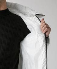 MKJAD80150 MK MICHEL KLEIN HOMME(MKミッシェルクランオム) 【中綿ブルゾン】フーテッドシャイニーブルゾン ホワイト