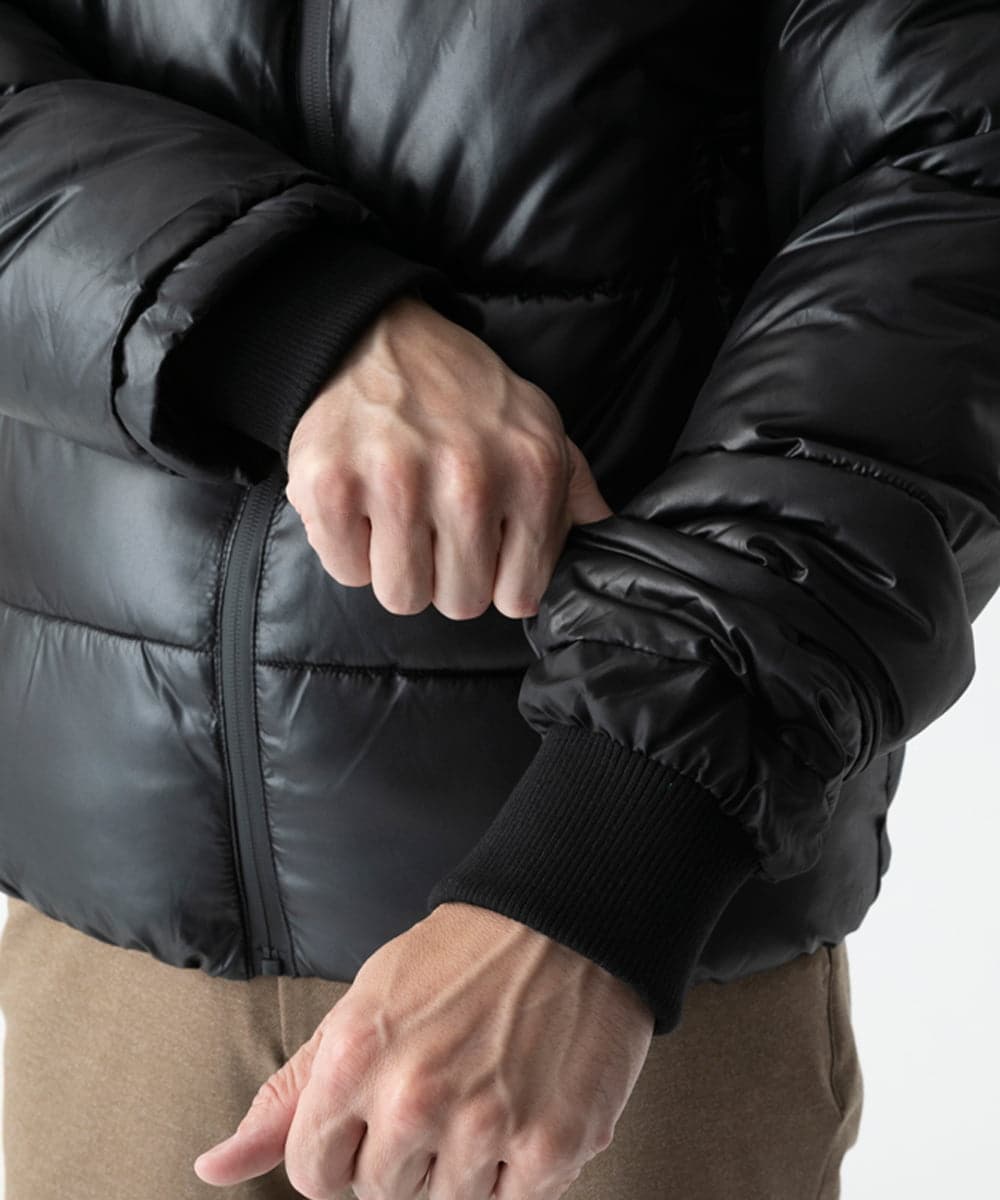 MKJAD80150 MK MICHEL KLEIN HOMME(MKミッシェルクランオム) 【中綿ブルゾン】フーテッドシャイニーブルゾン ブラック