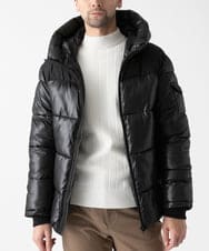 MKJAD80150 MK MICHEL KLEIN HOMME(MKミッシェルクランオム) 【中綿ブルゾン】フーテッドシャイニーブルゾン ブラック