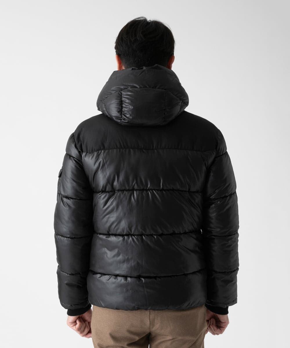 MKJAD80150 MK MICHEL KLEIN HOMME(MKミッシェルクランオム) 【中綿ブルゾン】フーテッドシャイニーブルゾン ブラック