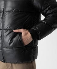 MKJAD80150 MK MICHEL KLEIN HOMME(MKミッシェルクランオム) 【中綿ブルゾン】フーテッドシャイニーブルゾン ブラック