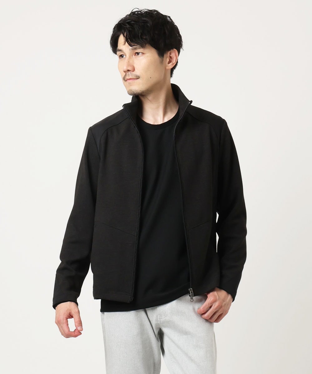 MKJAF07190 MK MICHEL KLEIN HOMME(MKミッシェルクランオム) 【ストレッチ】スタンドカラーブルゾン「TECEASY2025AW」  カーキ