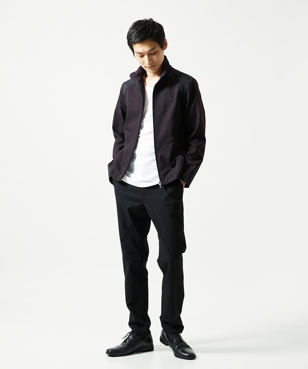 MKJAF07190 MK MICHEL KLEIN HOMME(MKミッシェルクランオム) 【ストレッチ】スタンドカラーブルゾン「TECEASY2025AW」  パープル