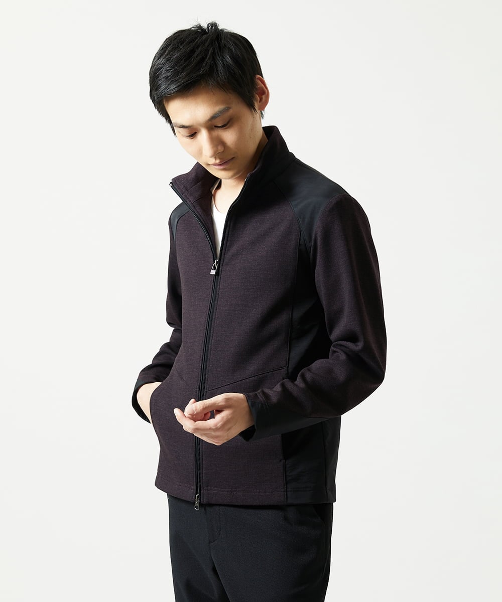 MKJAF07190 MK MICHEL KLEIN HOMME(MKミッシェルクランオム) 【ストレッチ】スタンドカラーブルゾン「TECEASY2025AW」  パープル