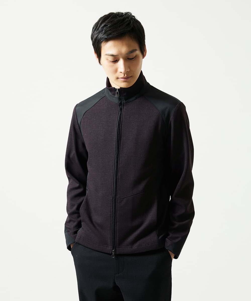 MKJAF07190 MK MICHEL KLEIN HOMME(MKミッシェルクランオム) 【ストレッチ】スタンドカラーブルゾン「TECEASY2025AW」  パープル