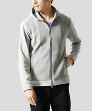 MKJAF09160 MK MICHEL KLEIN HOMME(MKミッシェルクランオム) 【洗える/ストレッチ】ワッフルベロア ジップパーカー グレー