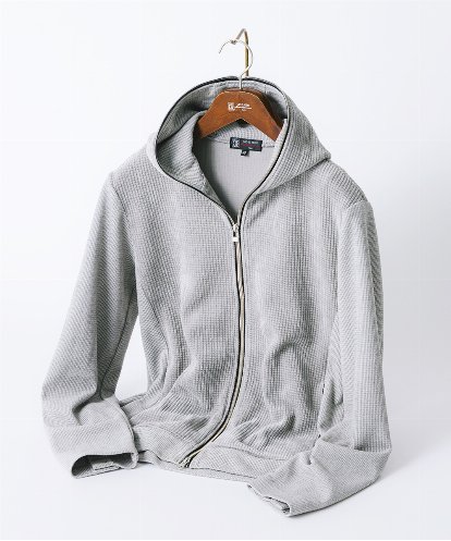 MKJAF09160 MK MICHEL KLEIN HOMME 【ストレッチ／洗える】ワッフルベロア ジップパーカー