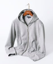 MKJAF09160 MK MICHEL KLEIN HOMME(MKミッシェルクランオム) 【洗える/ストレッチ】ワッフルベロア ジップパーカー グレー