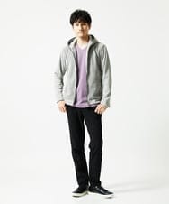 MKJAF09160 MK MICHEL KLEIN HOMME(MKミッシェルクランオム) 【洗える/ストレッチ】ワッフルベロア ジップパーカー グレー
