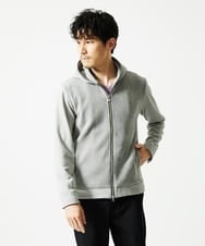MKJAF09160 MK MICHEL KLEIN HOMME(MKミッシェルクランオム) 【洗える/ストレッチ】ワッフルベロア ジップパーカー グレー