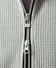 MKJAF09160 MK MICHEL KLEIN HOMME(MKミッシェルクランオム) 【洗える/ストレッチ】ワッフルベロア ジップパーカー グレー