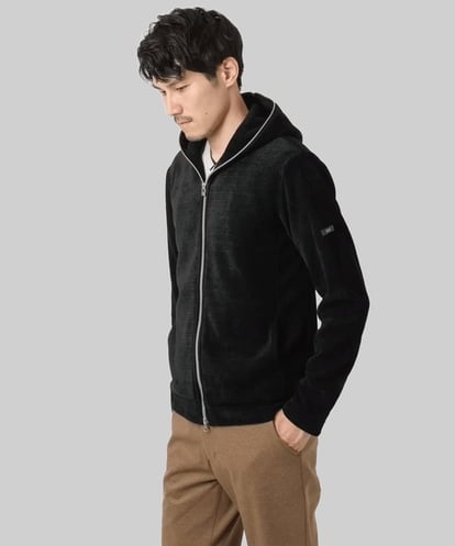 MKJAF09160 MK MICHEL KLEIN HOMME 【ストレッチ／洗える】ワッフルベロア ジップパーカー