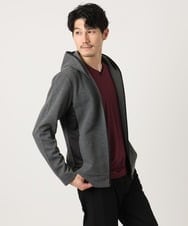 MKJAF13110 MK MICHEL KLEIN HOMME(MKミッシェルクランオム) 【セットアップ対応】ダイヤモンドフクレパーカー グレー
