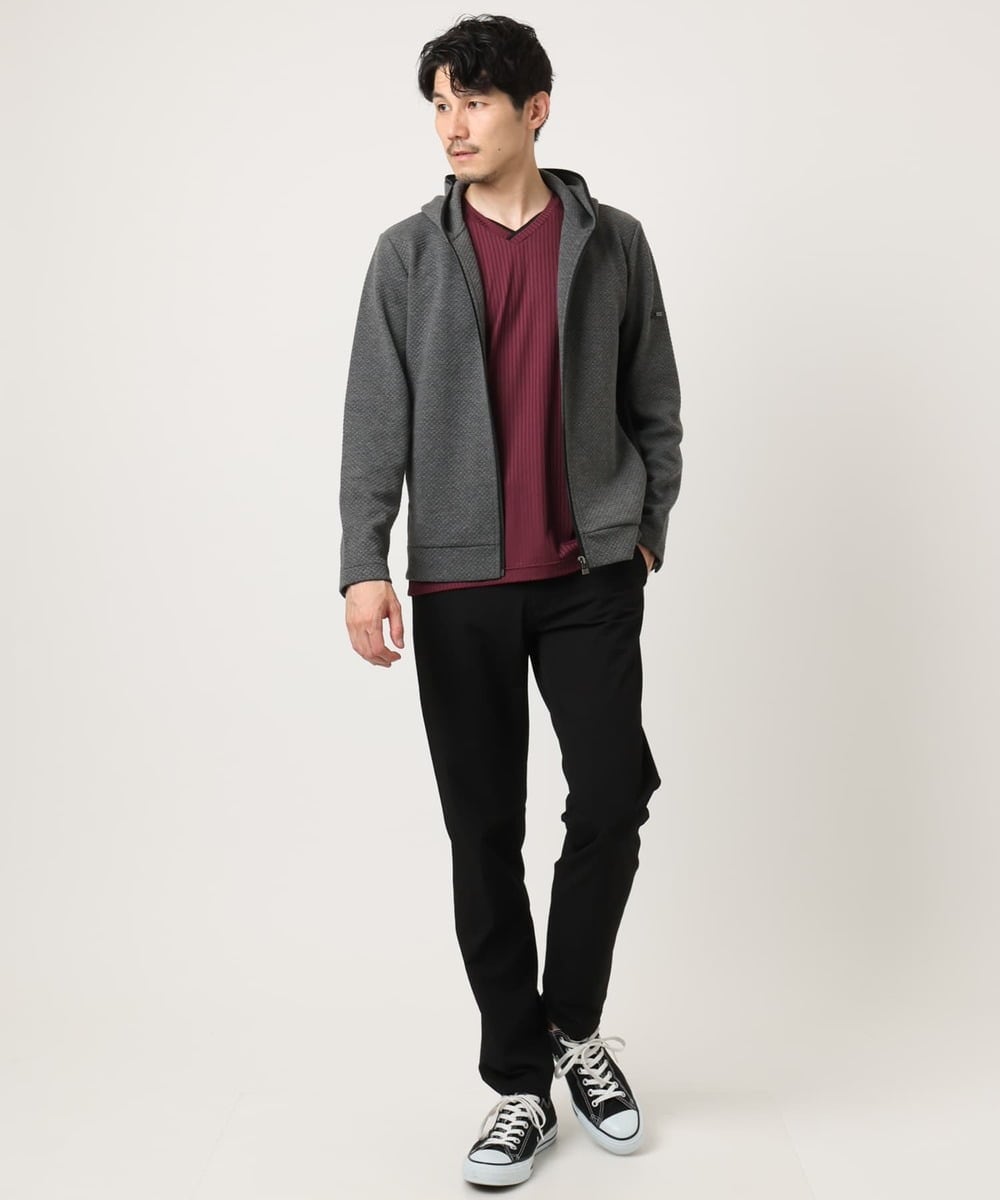 MKJAF13110 MK MICHEL KLEIN HOMME(MKミッシェルクランオム) 【セットアップ対応】ダイヤモンドフクレパーカー グレー