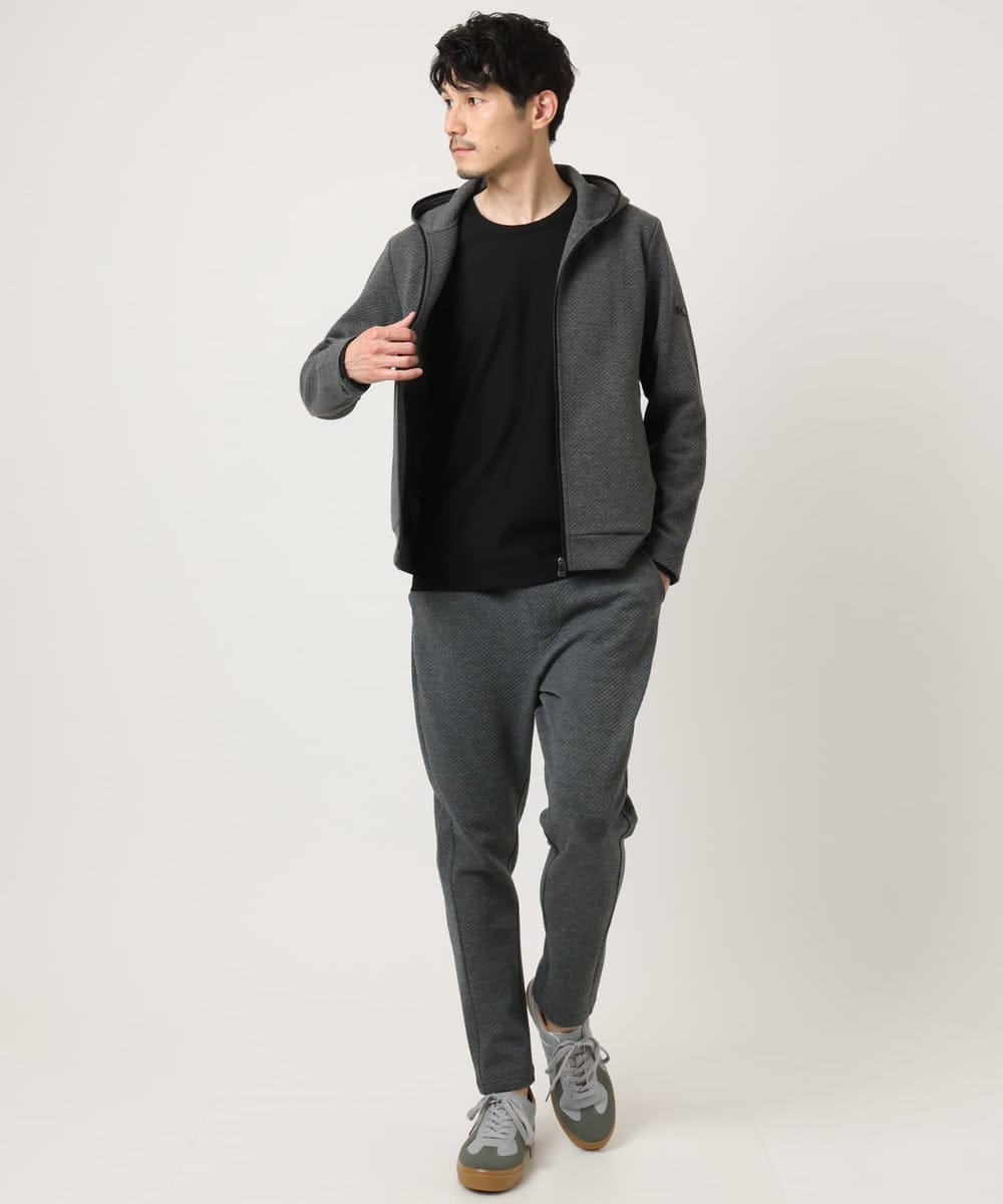 MKJAF13110 MK MICHEL KLEIN HOMME(MKミッシェルクランオム) 【セットアップ対応】ダイヤモンドフクレパーカー グレー