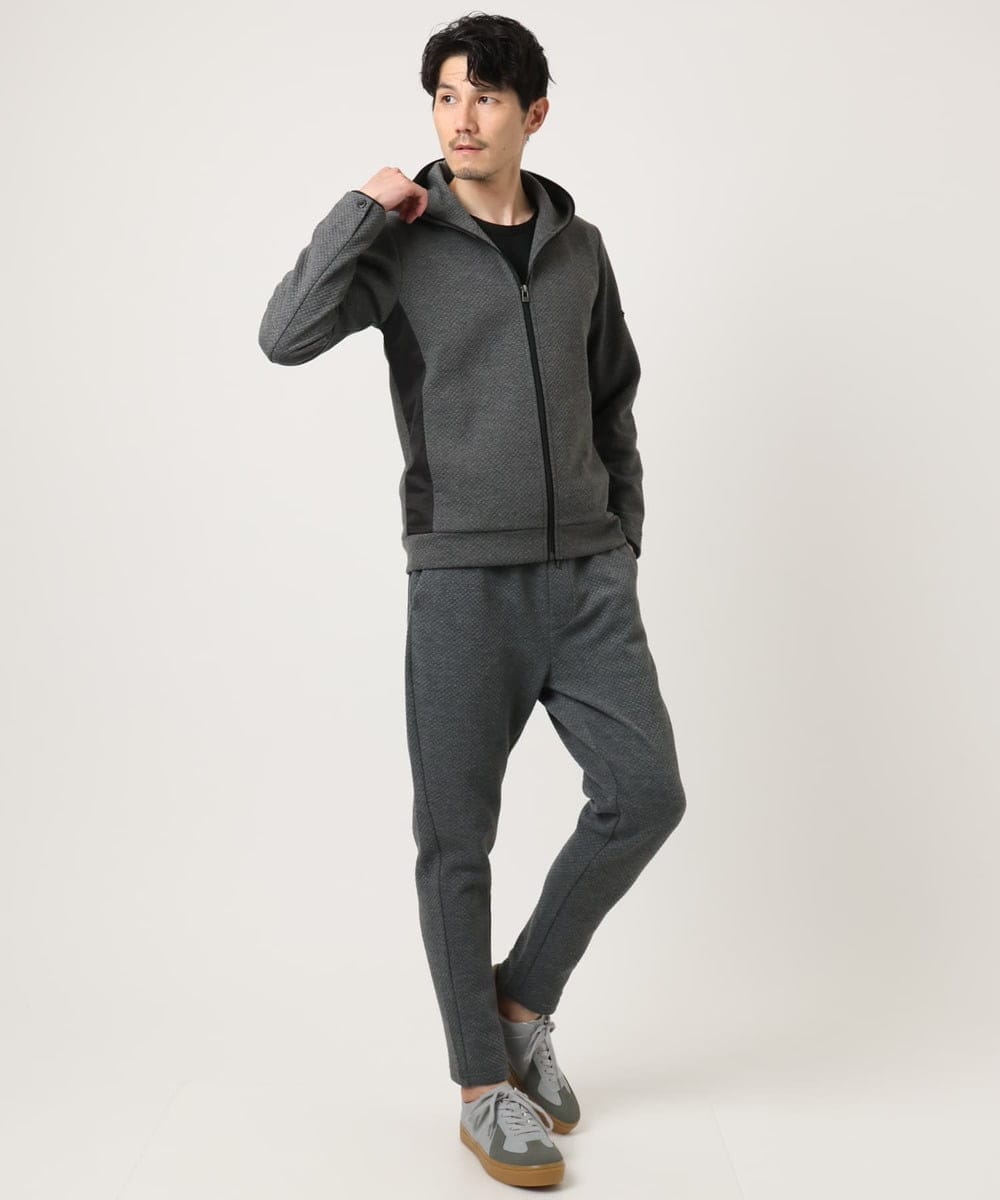 MKJAF13110 MK MICHEL KLEIN HOMME(MKミッシェルクランオム) 【セットアップ対応】ダイヤモンドフクレパーカー グレー