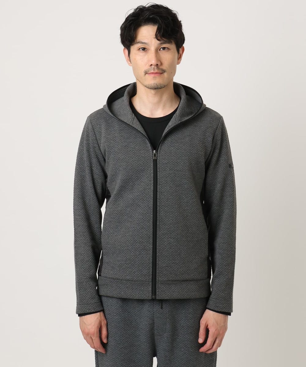 MKJAF13110 MK MICHEL KLEIN HOMME(MKミッシェルクランオム) 【セットアップ対応】ダイヤモンドフクレパーカー グレー