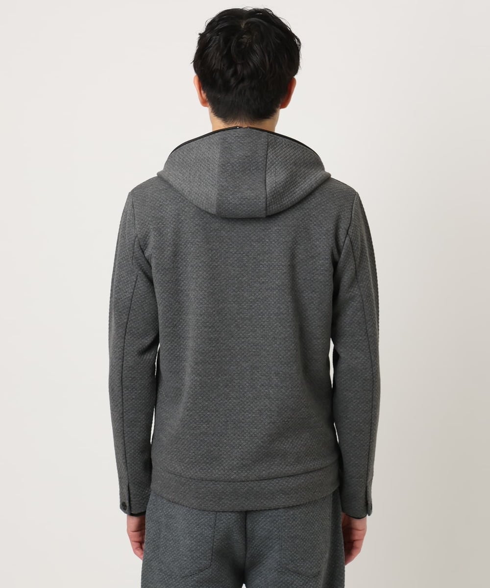 MKJAF13110 MK MICHEL KLEIN HOMME(MKミッシェルクランオム) 【セットアップ対応】ダイヤモンドフクレパーカー グレー