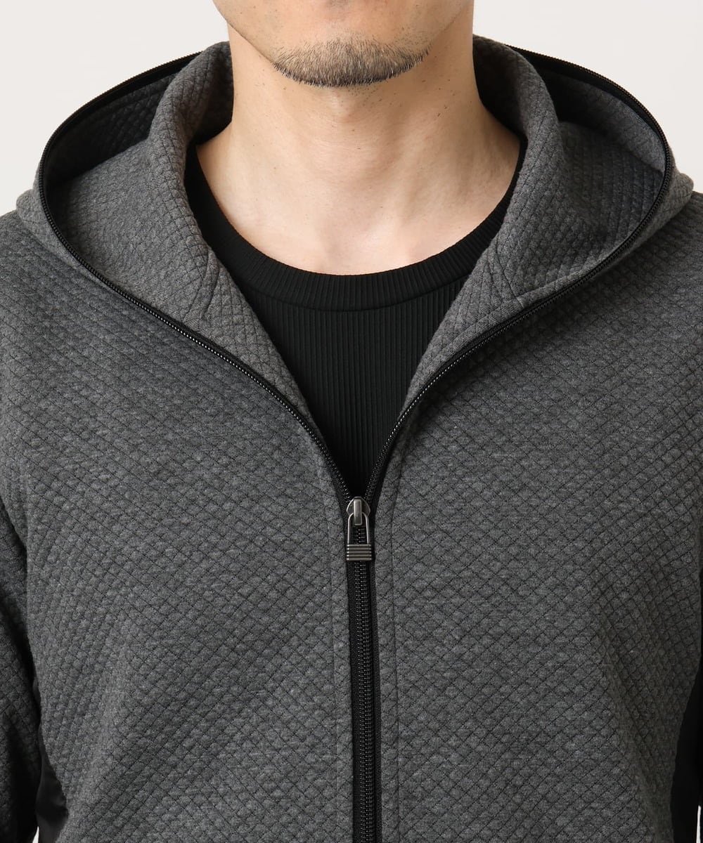 MKJAF13110 MK MICHEL KLEIN HOMME(MKミッシェルクランオム) 【セットアップ対応】ダイヤモンドフクレパーカー グレー