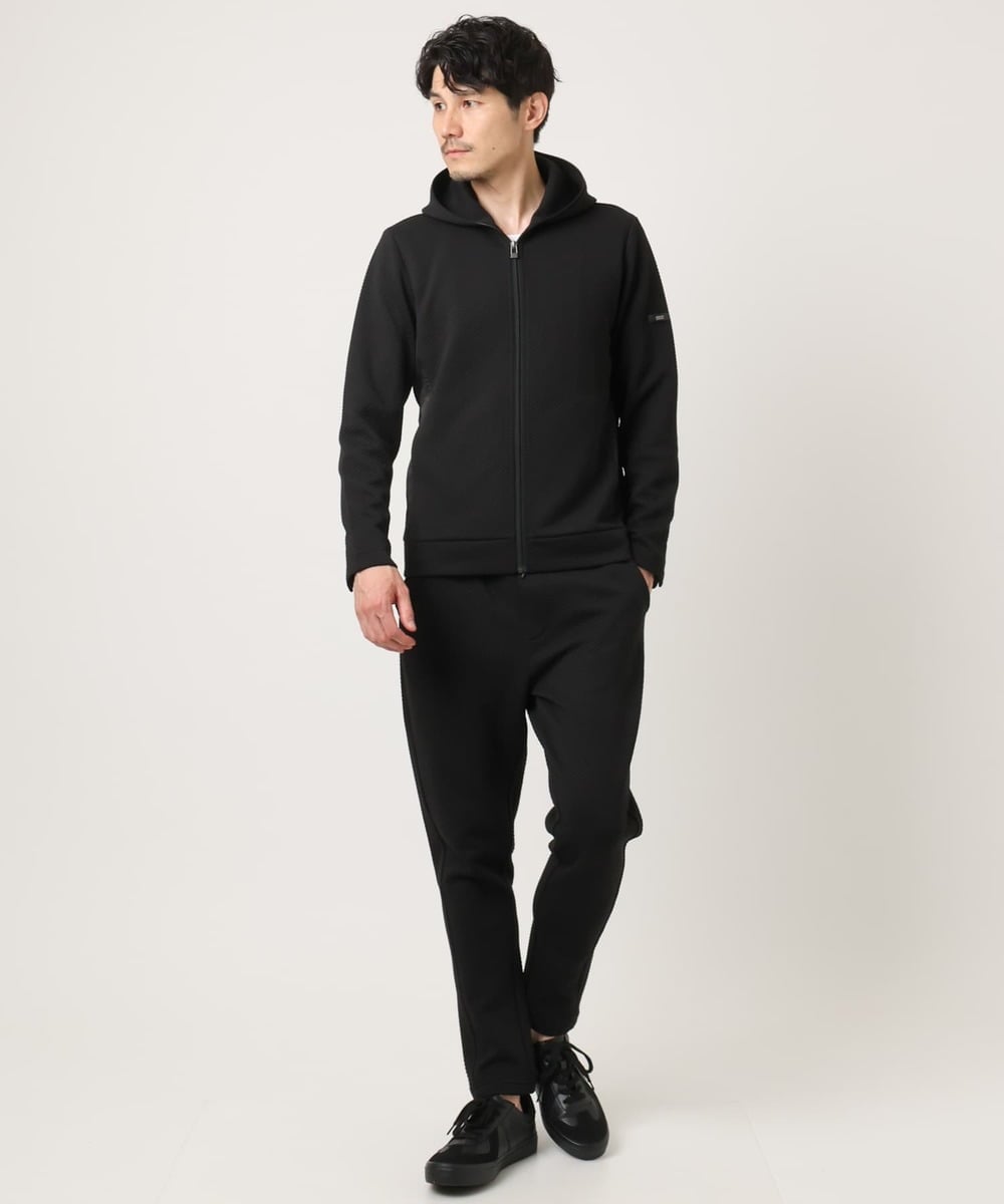MKJAF13110 MK MICHEL KLEIN HOMME(MKミッシェルクランオム) 【セットアップ対応】ダイヤモンドフクレパーカー ブラック
