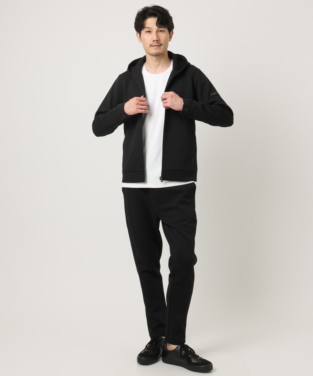 MKJAF13110 MK MICHEL KLEIN HOMME(MKミッシェルクランオム) 【セットアップ対応】ダイヤモンドフクレパーカー ブラック