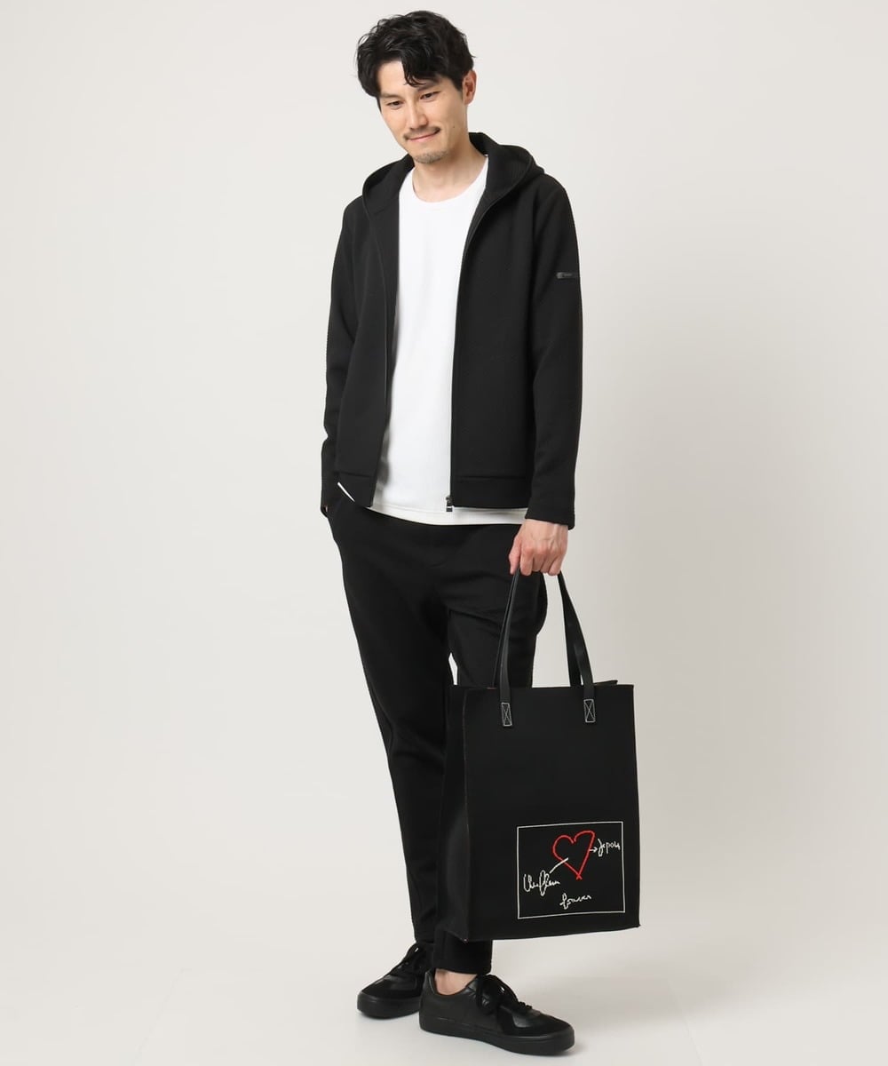 MKJAF13110 MK MICHEL KLEIN HOMME(MKミッシェルクランオム) 【セットアップ対応】ダイヤモンドフクレパーカー ブラック