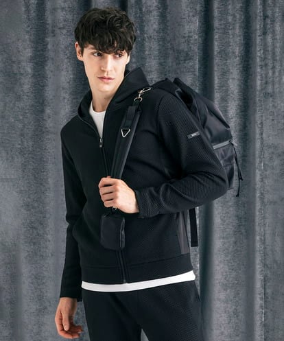 MKJAF13110 MK MICHEL KLEIN HOMME 【セットアップ対応】ダイヤモンドフクレパーカー