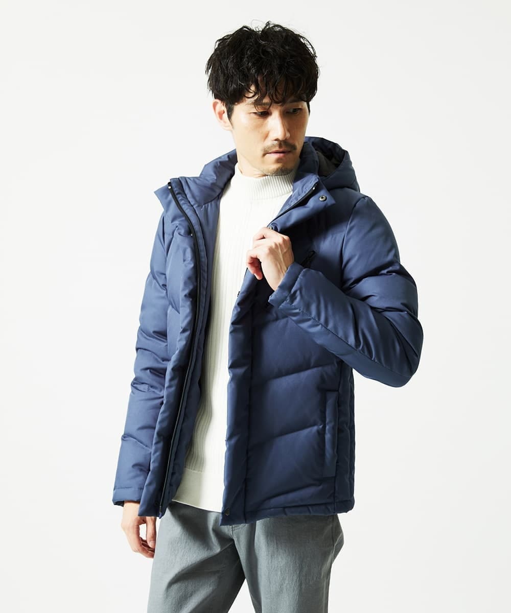 MKJAF21310 MK MICHEL KLEIN HOMME(MKミッシェルクランオム) ECOペットWRツイル ダウンブルゾン ブルー