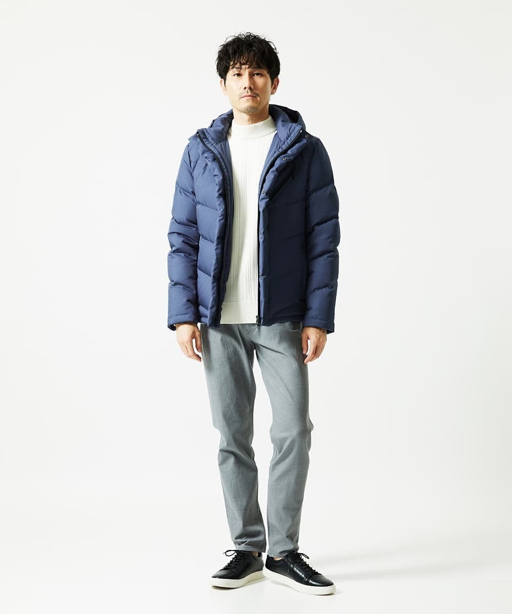 MKJAF21310 MK MICHEL KLEIN HOMME(MKミッシェルクランオム) ECOペットWRツイル ダウンブルゾン ブルー